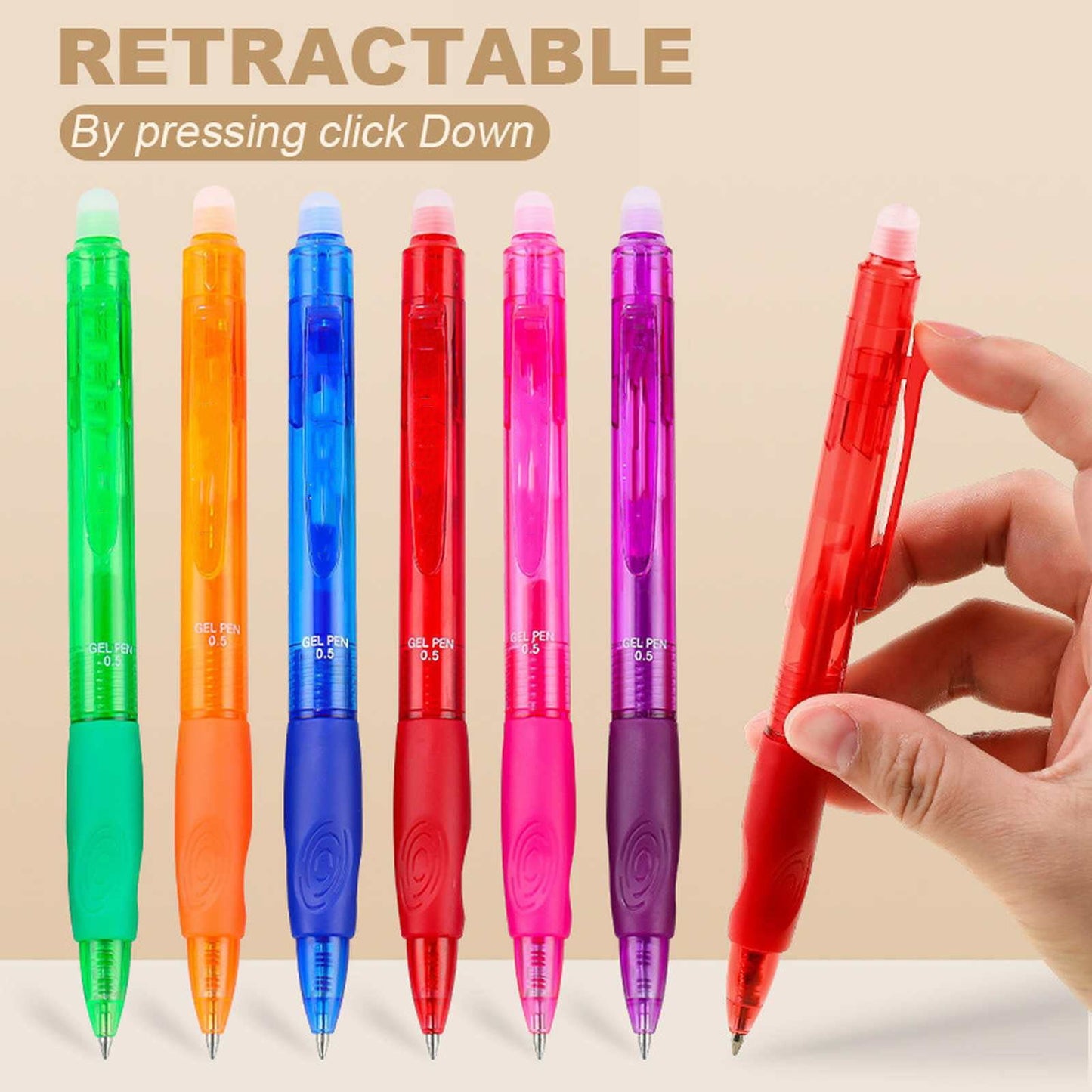 LKXGBMY Erasable Gel Pens, Fine Point 0.5 mm Retractable Erasable Pens Clicker, Make Mistakes Disappear, Inks for Drawing Writing Planner and Crossword Puzzles, Blue