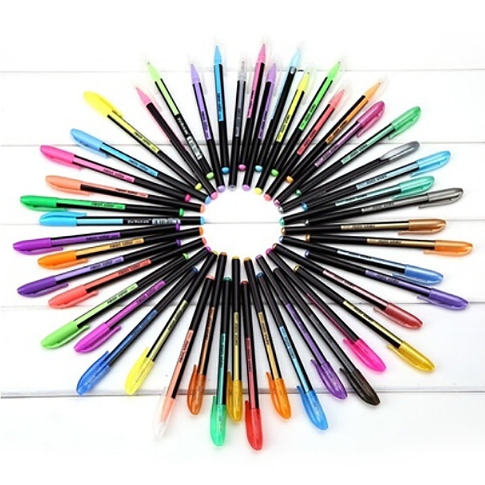 48Pcs Gel Pens Refills Glitter Gel Pens Refills Neon Gel Pen Refills Coloring Pens Refills Flash Refills for Crafting Drawing Adult Coloring Book