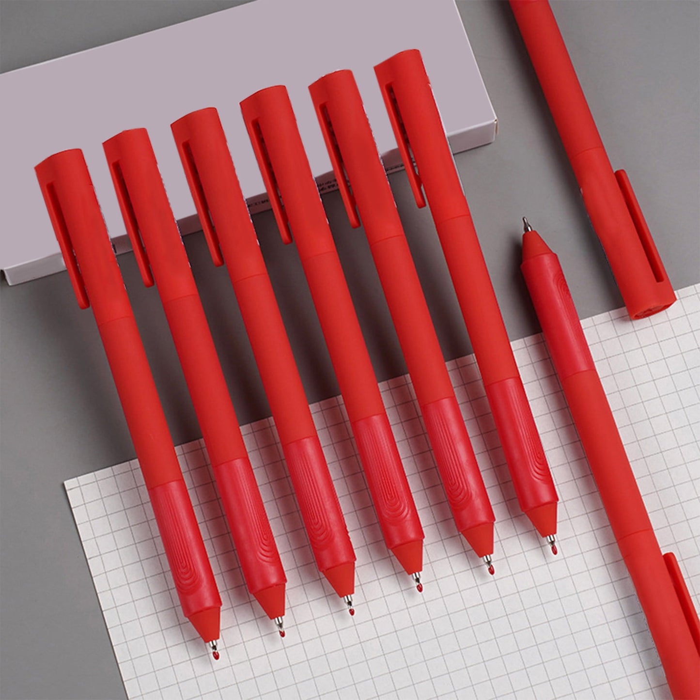 WKSCLPAI Premium Revolving Retractable Gel Pens,8Pcs Anti-fall Red Ink Pens,0.5 mm Fine Point Pens for Journaling Office Exam Student Pen Business Signature