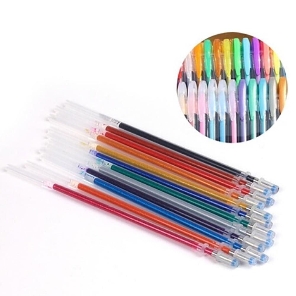 48Pcs Gel Pens Refills Glitter Gel Pens Refills Neon Gel Pen Refills Coloring Pens Refills Flash Refills for Crafting Drawing Adult Coloring Book