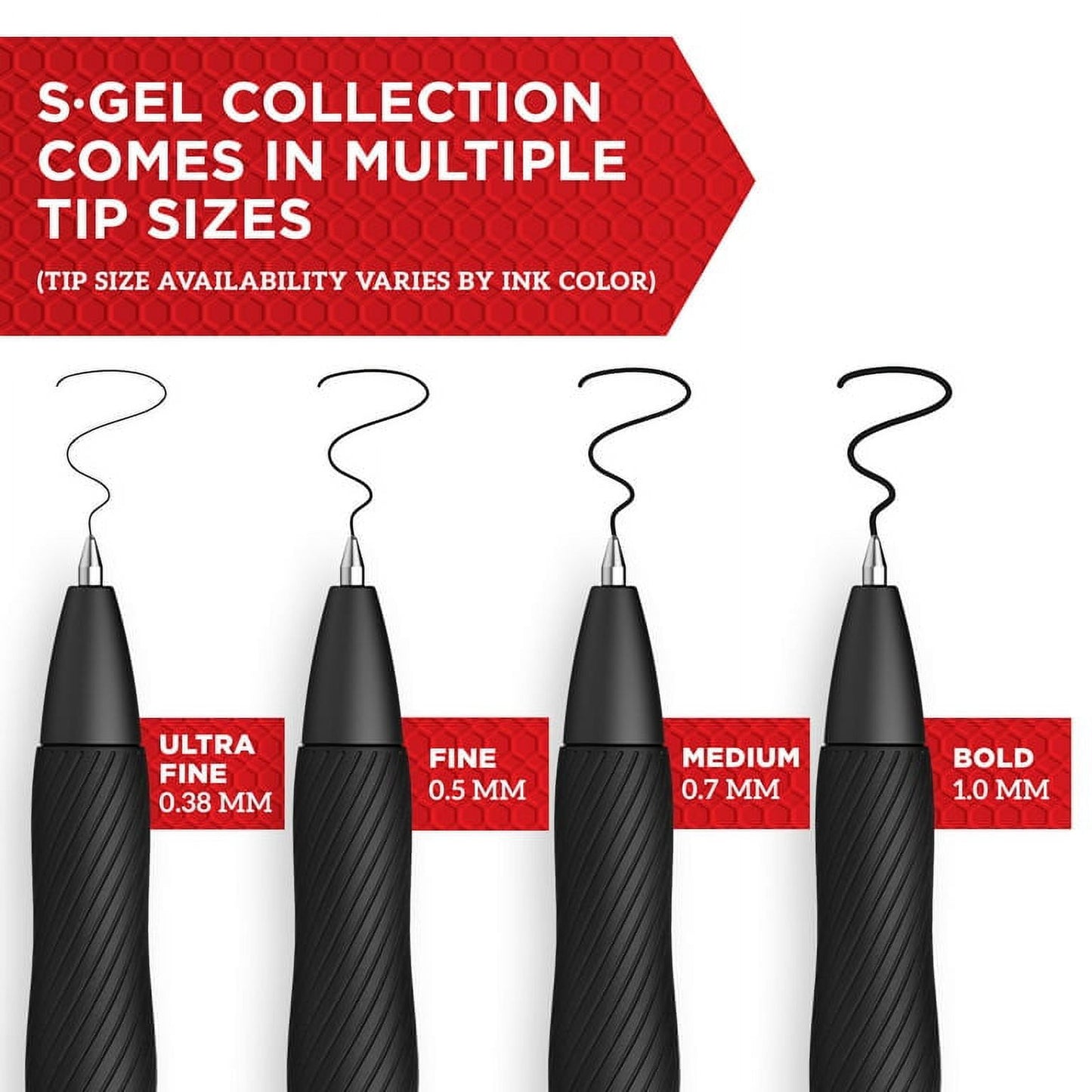 Sharpie S-Gel Pen, Retractable, Medium 0.7mm, Black Ink, 2 Count