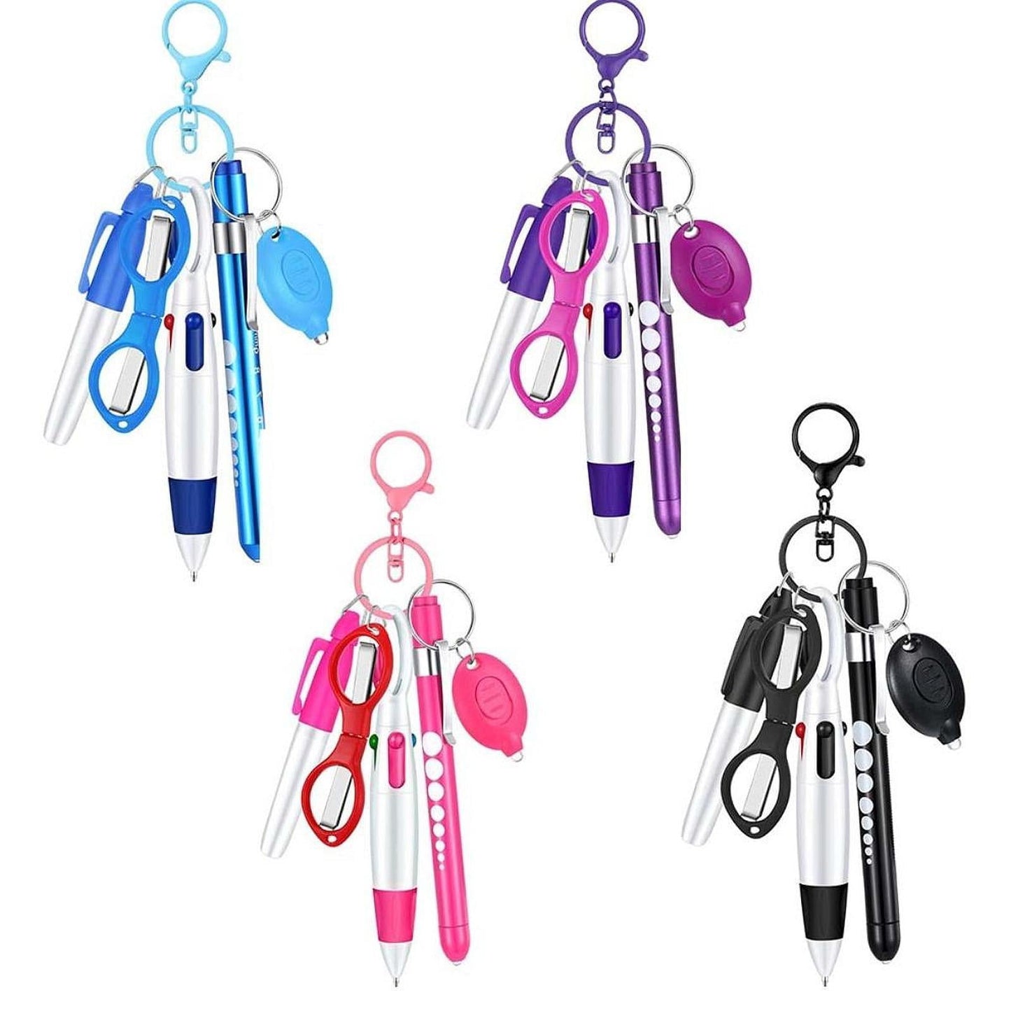 Almencla 6 Pieces Nurse Pen Set Party Favor Office Supplies Gift Retractable Ball Pen black