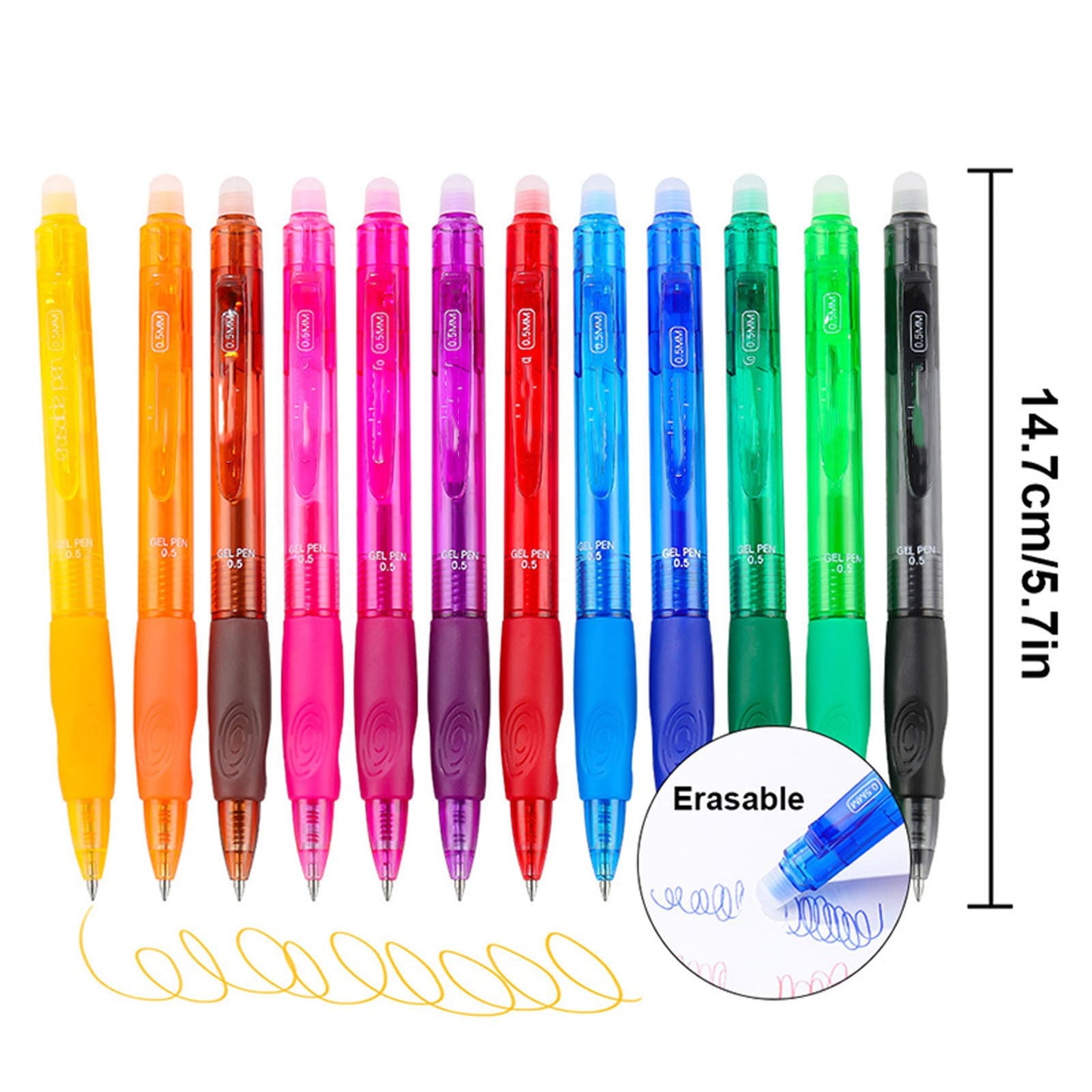 LKXGBMY Erasable Gel Pens, Fine Point 0.5 mm Retractable Erasable Pens Clicker, Make Mistakes Disappear, Inks for Drawing Writing Planner and Crossword Puzzles, Blue