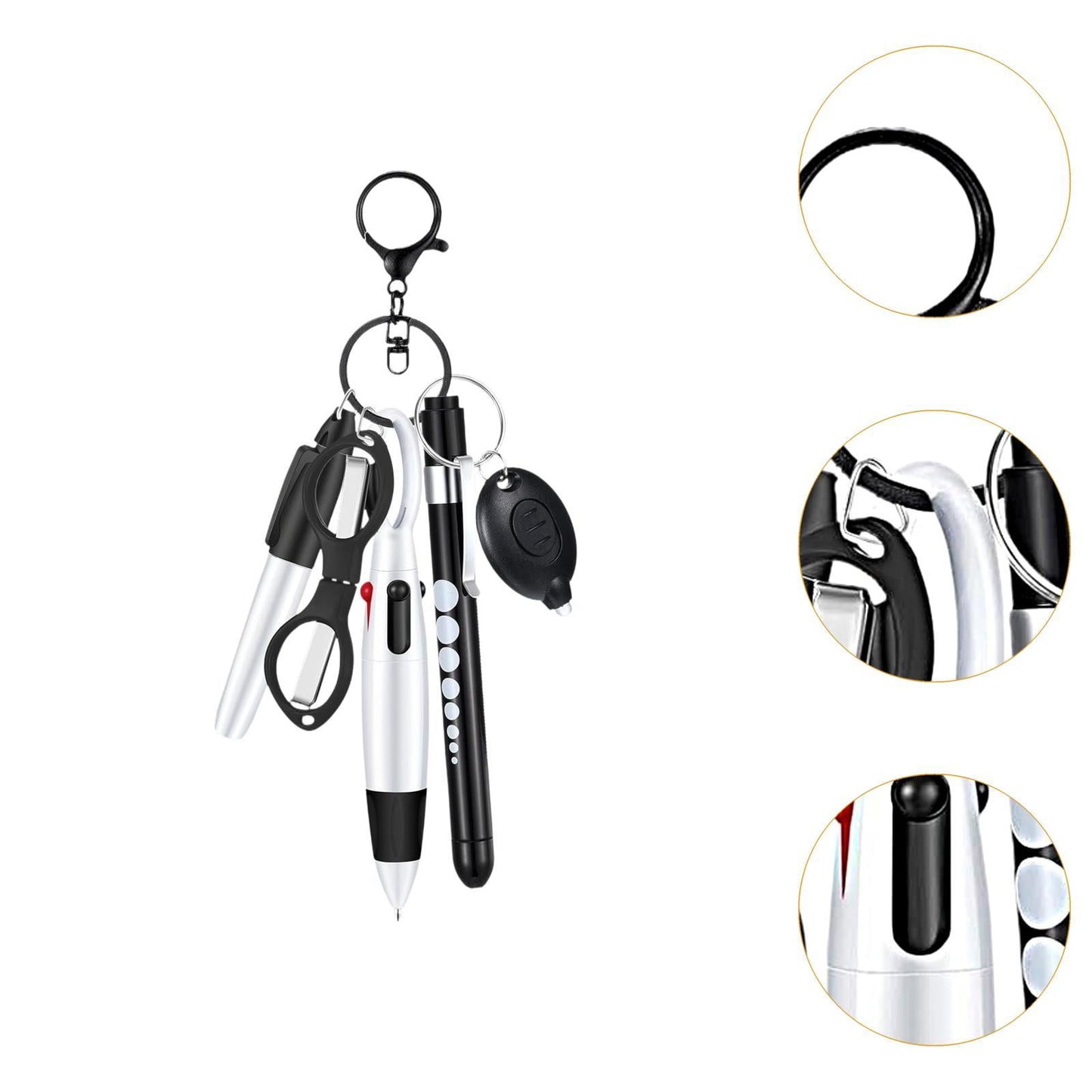 Almencla 6 Pieces Nurse Pen Set Party Favor Office Supplies Gift Retractable Ball Pen black