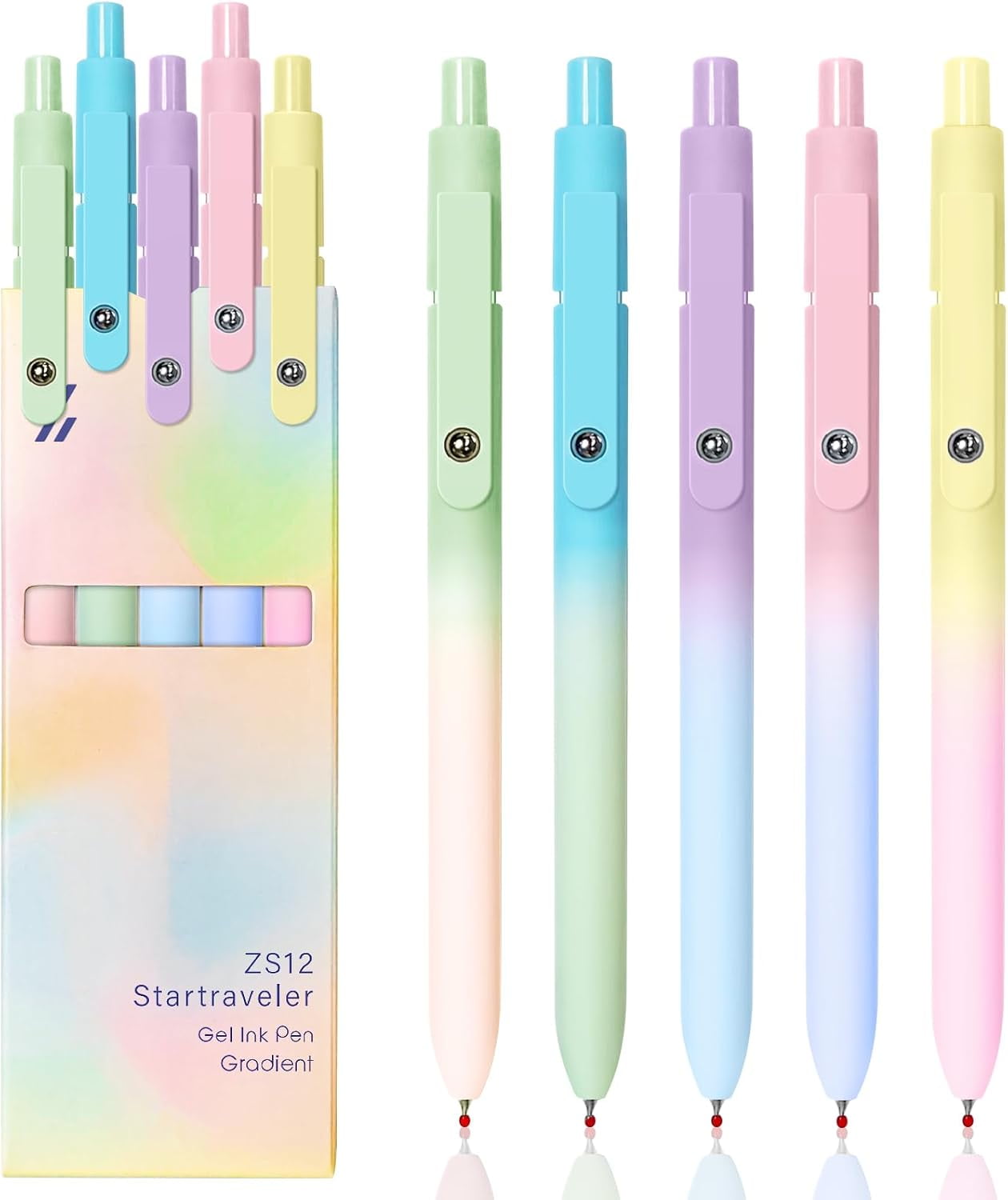 Gel Pens, 6 Pcs Black Ink Pens for Women, 0.5mm Fine Point Smooth Writing Pens, High-End Series Retractable Pens for Journaling Note Taking (6 Pcs Gold Vintage)