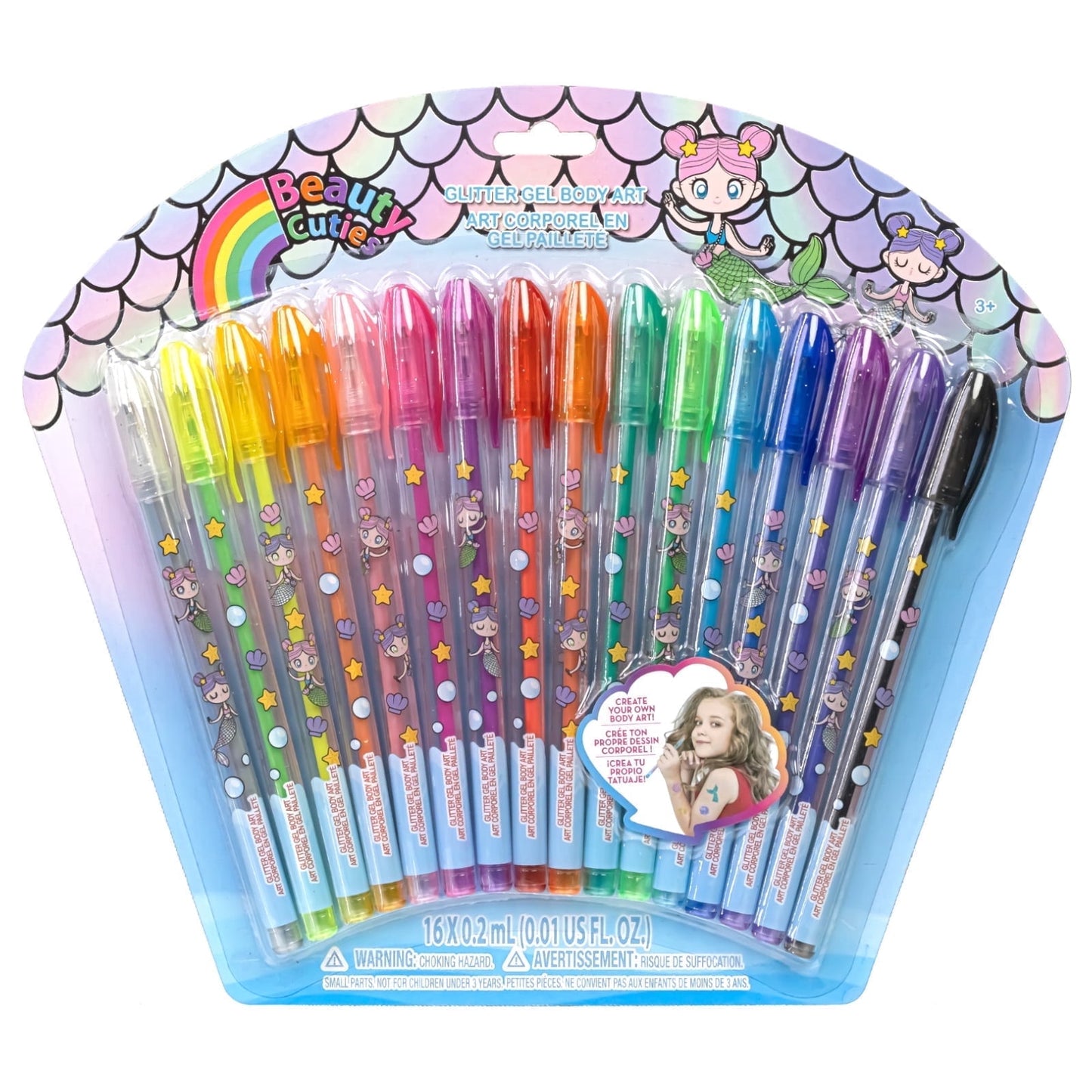 Barbie Glitter Gel Pens Body Markers Colorful & Bright Glitter Pens Gifts for Girls, 16 pcs