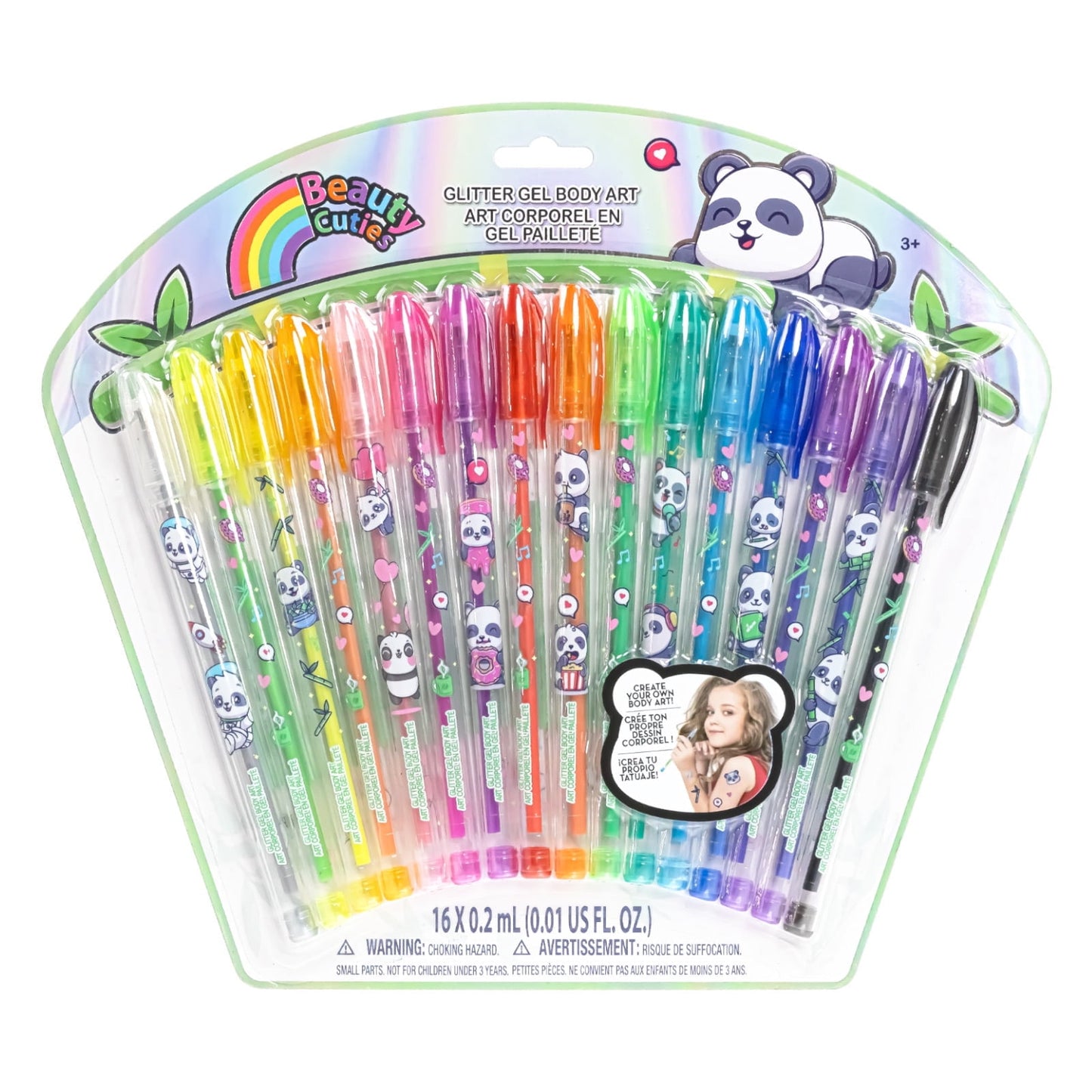 Barbie Glitter Gel Pens Body Markers Colorful & Bright Glitter Pens Gifts for Girls, 16 pcs