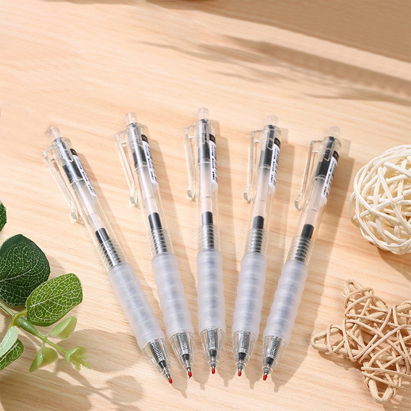 WKSCLPAI Premium Revolving Retractable Gel Pens,8Pcs Anti-fall Red Ink Pens,0.5 mm Fine Point Pens for Journaling Office Exam Student Pen Business Signature
