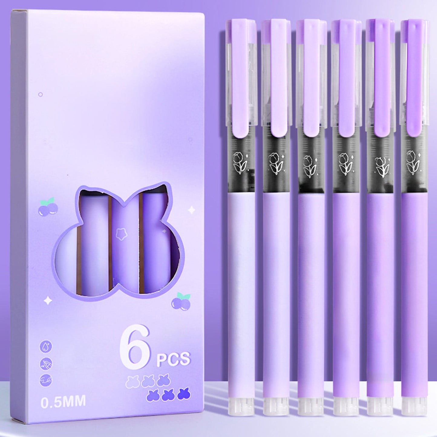 WKSCLPAI Gel Ink Pen with Direct Liquid Filling 6 Pcs High Capacity Ink Pen 0.5mm Anti-fall Bullet-Shaped Nib Smooth Writing for Journaling Office Exam Student Pen Business Signature Green
