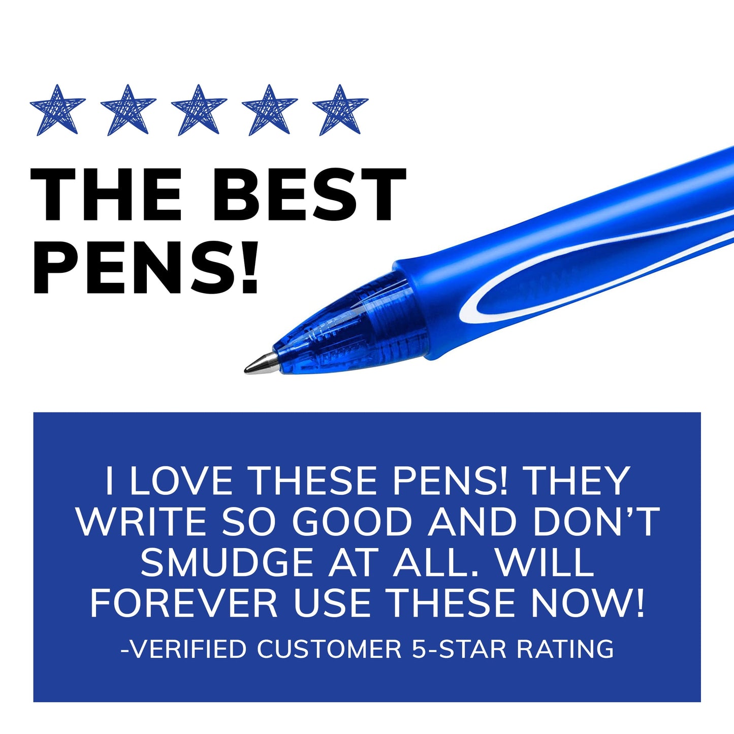 BIC Gelocity Gel Pen, Medium Point, 0.7 mm, Blue Ink, 2 Count