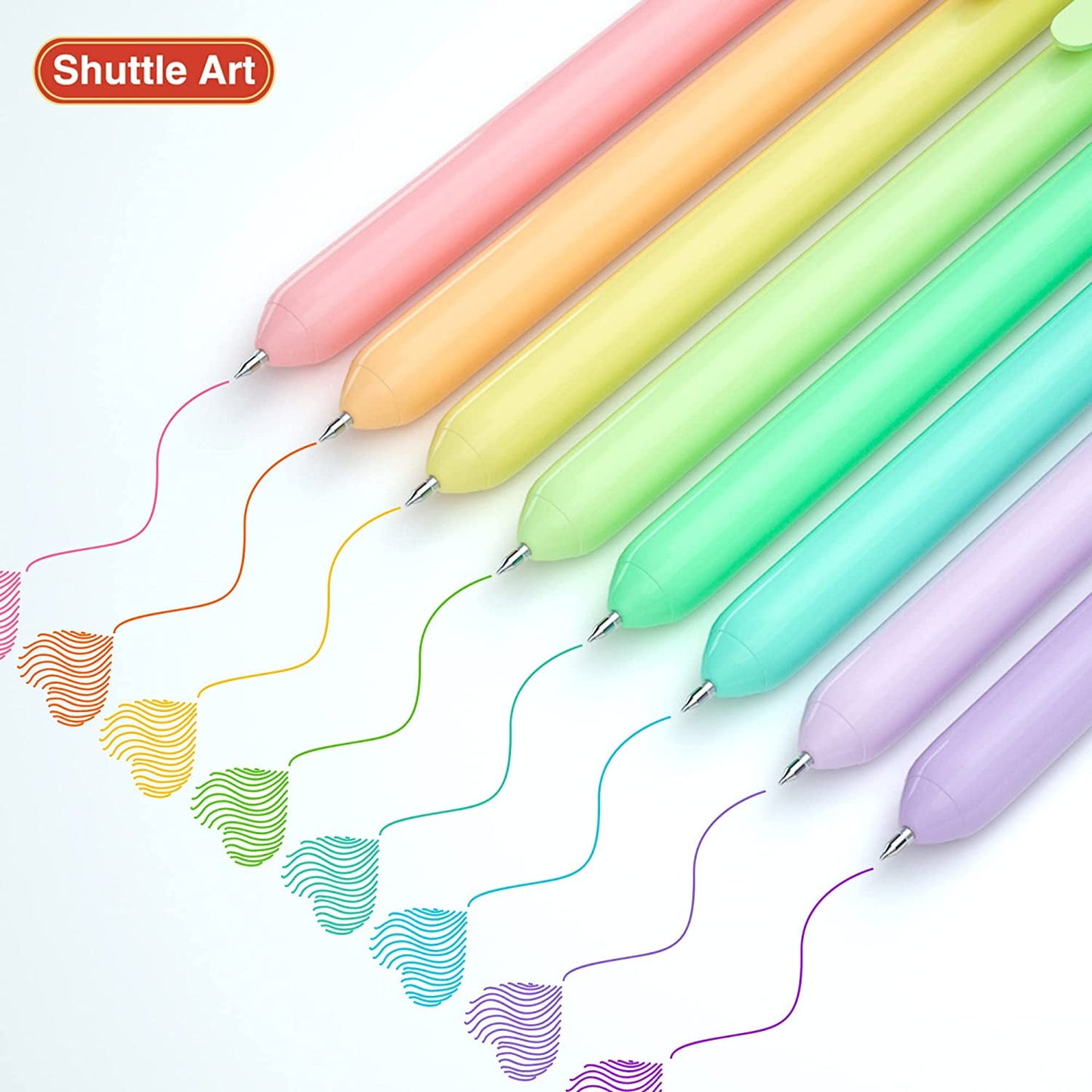 Colored Retractable Gel Pens, Shuttle Art 8 Pastel Ink Colors, Cute Pens 0.5mm Fine Point Quick Drying for Writing Drawing Journaling Note Taking