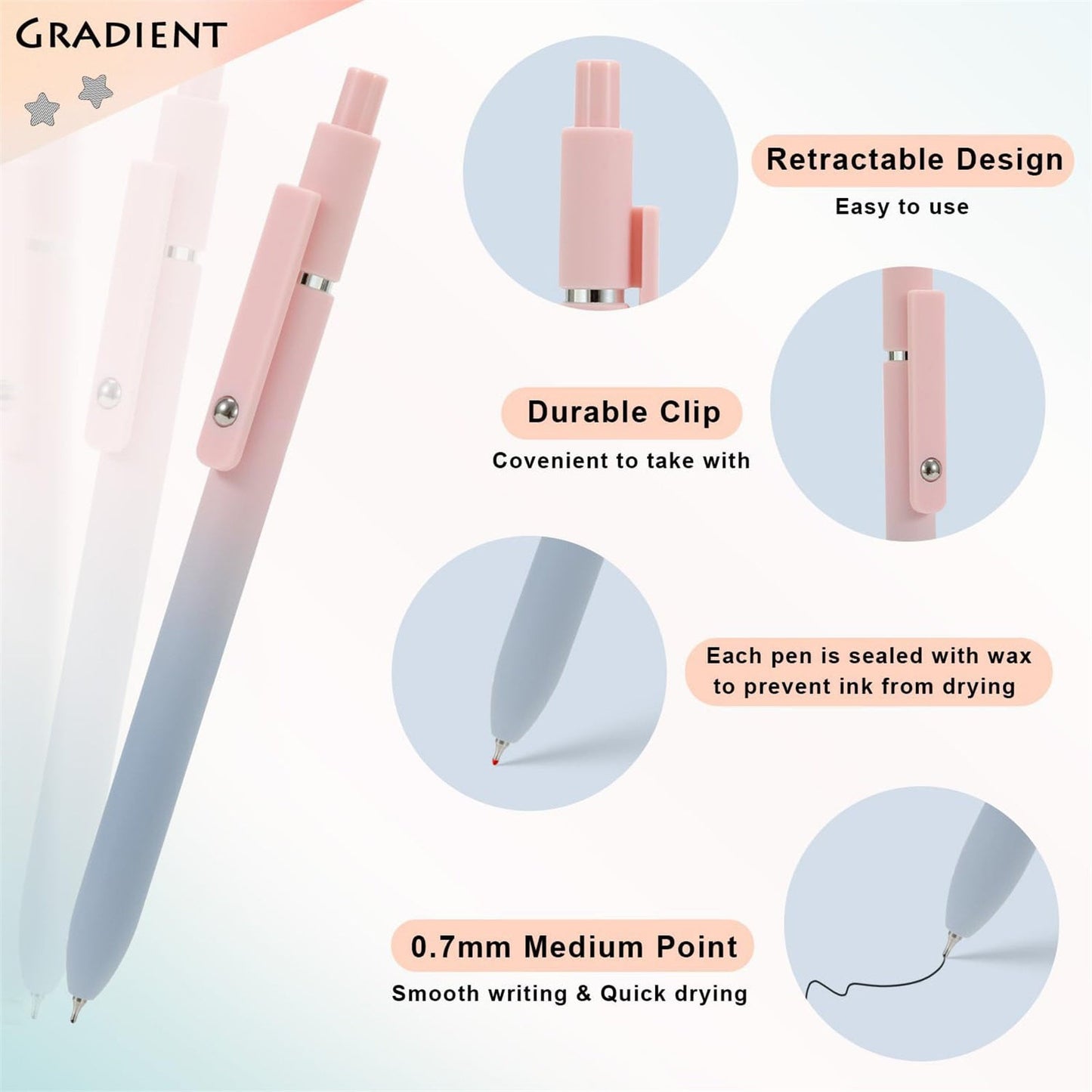 Clearance! Nurse Graduation Gifts for Women, 5pcs 0.7mm Gel Pens, Teacher Work Desk Accessories Office Supplies, College Stationary Essentials, Cute Black Ink Fine Point Smooth Writing Pens