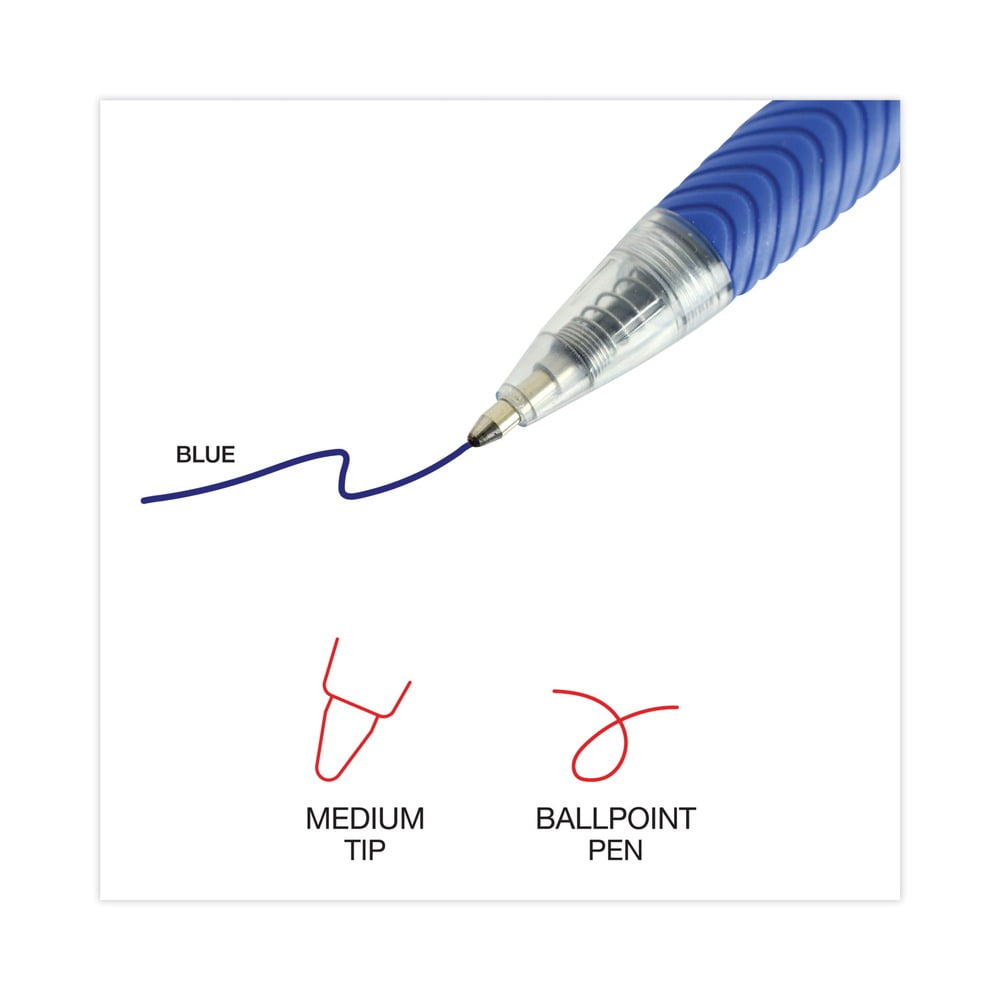 Universal UNV15531 1 mm Comfort Grip Retractable Ballpoint Pens - Medium, Blue (1 Dozen)