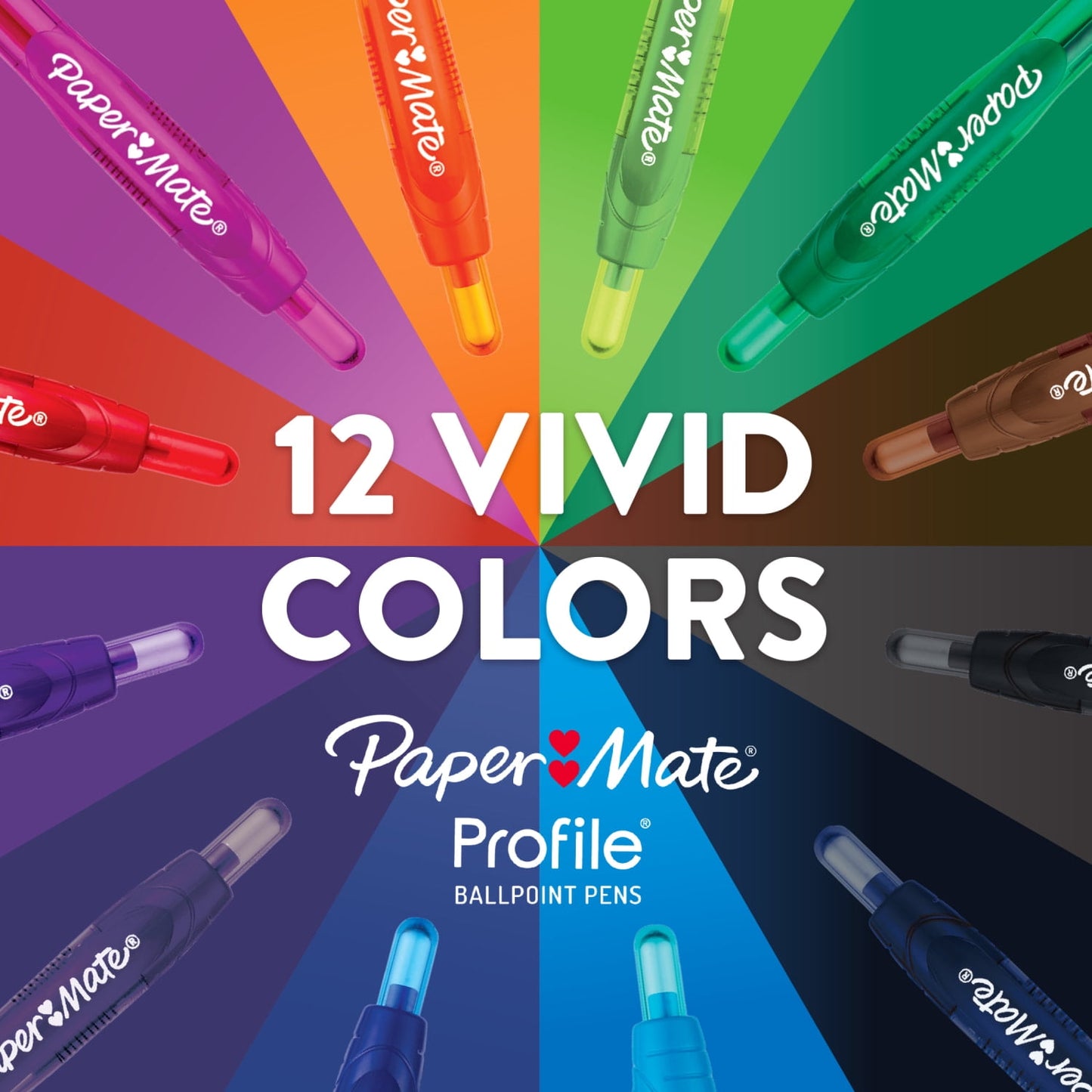 Paper Mate Profile Retractable Ballpoint Pens, 1.4 mm Bold Point, Black, 4 Count