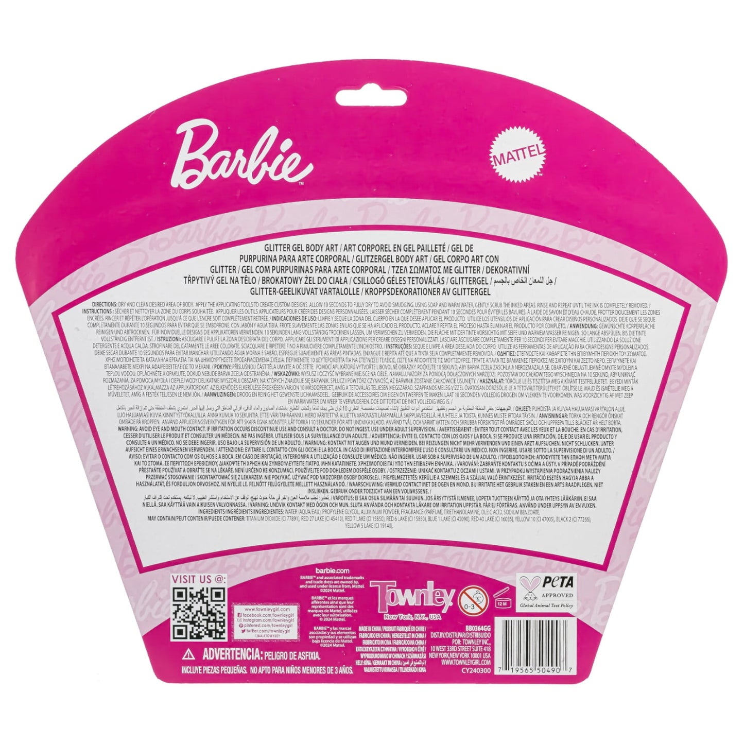 Barbie Glitter Gel Pens Body Markers Colorful & Bright Glitter Pens Gifts for Girls, 16 pcs