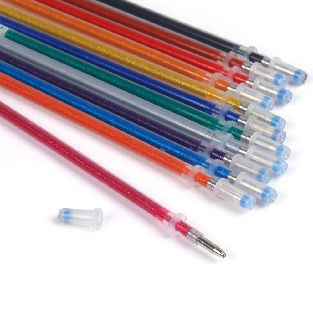 48Pcs Gel Pens Refills Glitter Gel Pens Refills Neon Gel Pen Refills Coloring Pens Refills Flash Refills for Crafting Drawing Adult Coloring Book