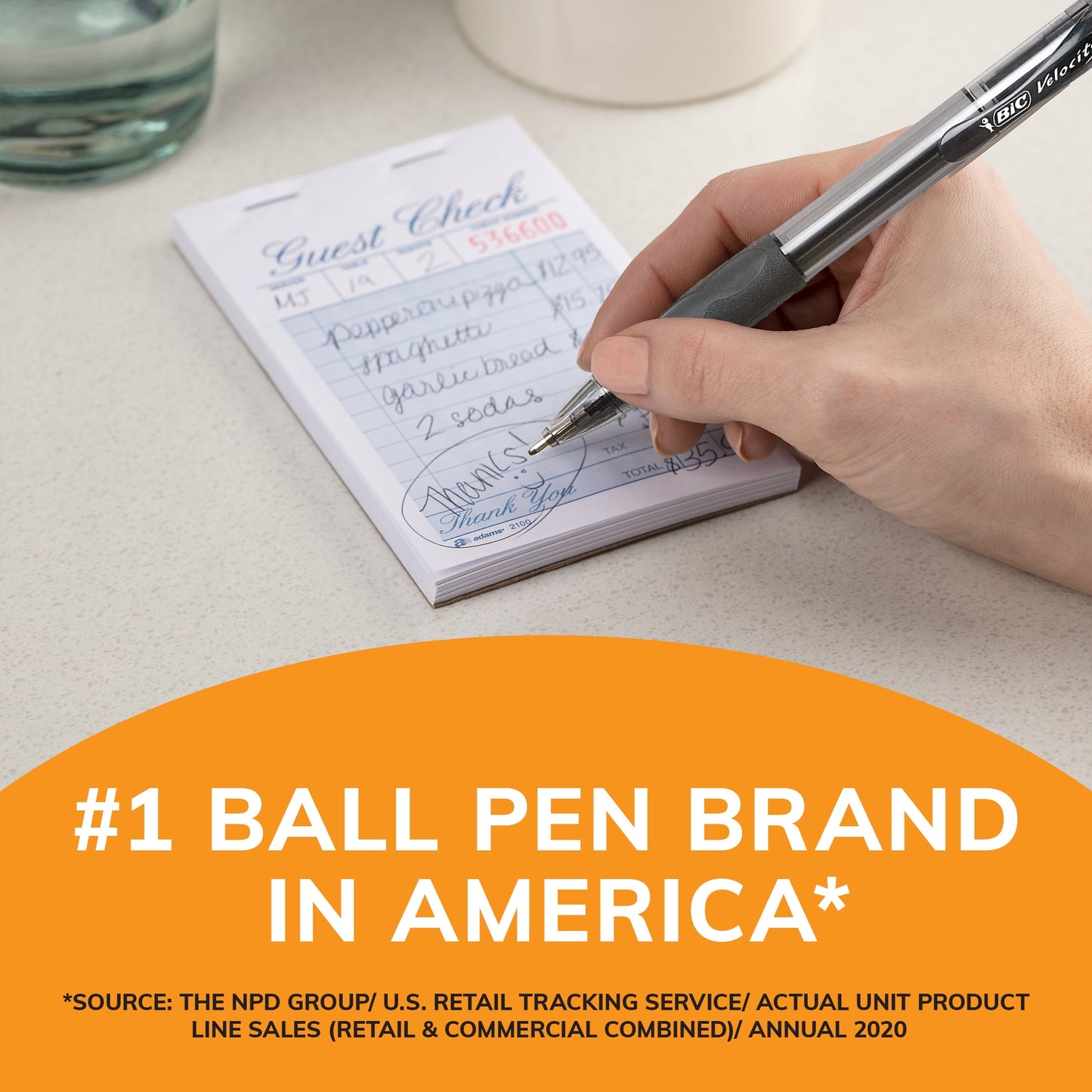 BIC Glide Retractable Ball Point Pen, Bold Point, 1.6mm, Blue Ink, 4 Count