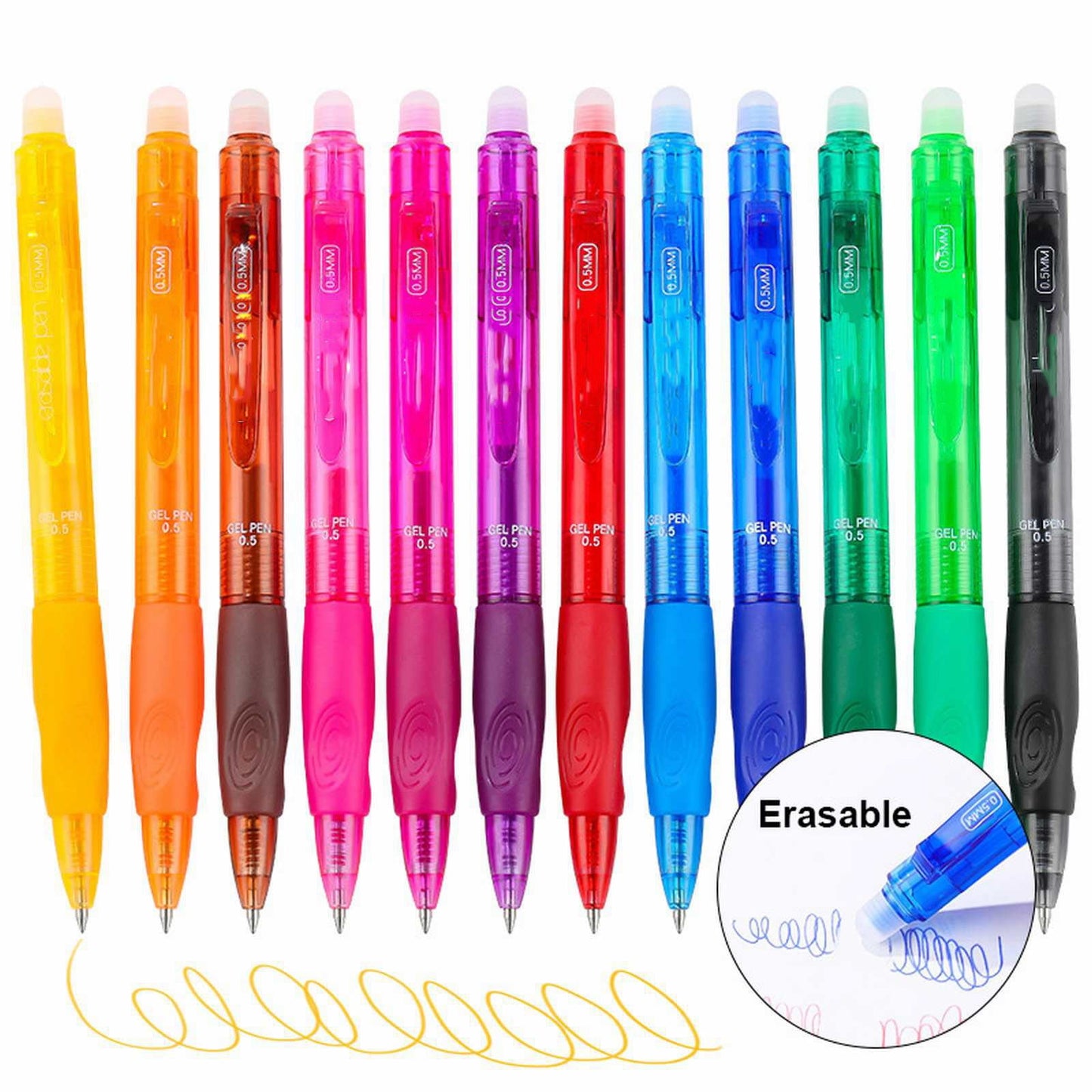 LKXGBMY Erasable Gel Pens, Fine Point 0.5 mm Retractable Erasable Pens Clicker, Make Mistakes Disappear, Inks for Drawing Writing Planner and Crossword Puzzles, Blue