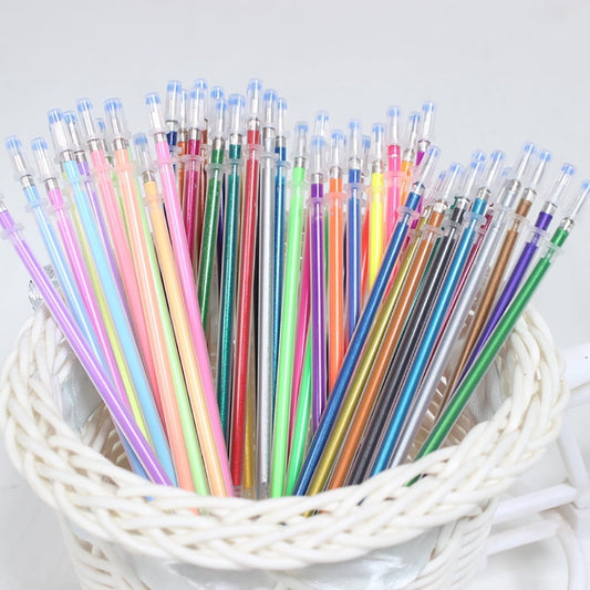 48Pcs Gel Pens Refills Glitter Gel Pens Refills Neon Gel Pen Refills Coloring Pens Refills Flash Refills for Crafting Drawing Adult Coloring Book