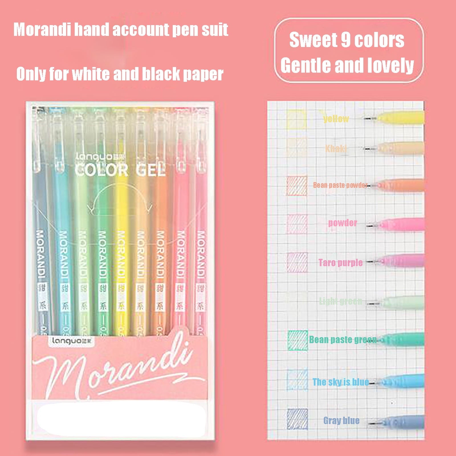 Clearance ! Beppter 1 Box Of Pens Pen Multi-Color Pens Large-Capacity Color Pens 9 Sets Of Stationery 10Ml