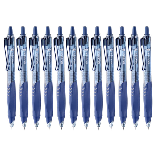 STAGEEK Blue Gel Pens, Quick Dry Blue Ink Pens, 0.5mm Fine Point Retractable Smooth Writing Pens,12
