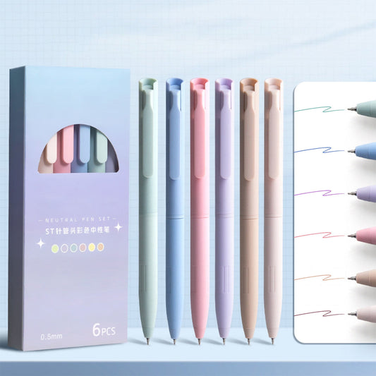 Xuniizn Gel Pens, No Bleed & Smear Quickly Dry Touchscreen Ink Pens Fine Point Writing Fluently (0.5mm) Press Pen for Home, Office Supplies, Pens - 6 Count