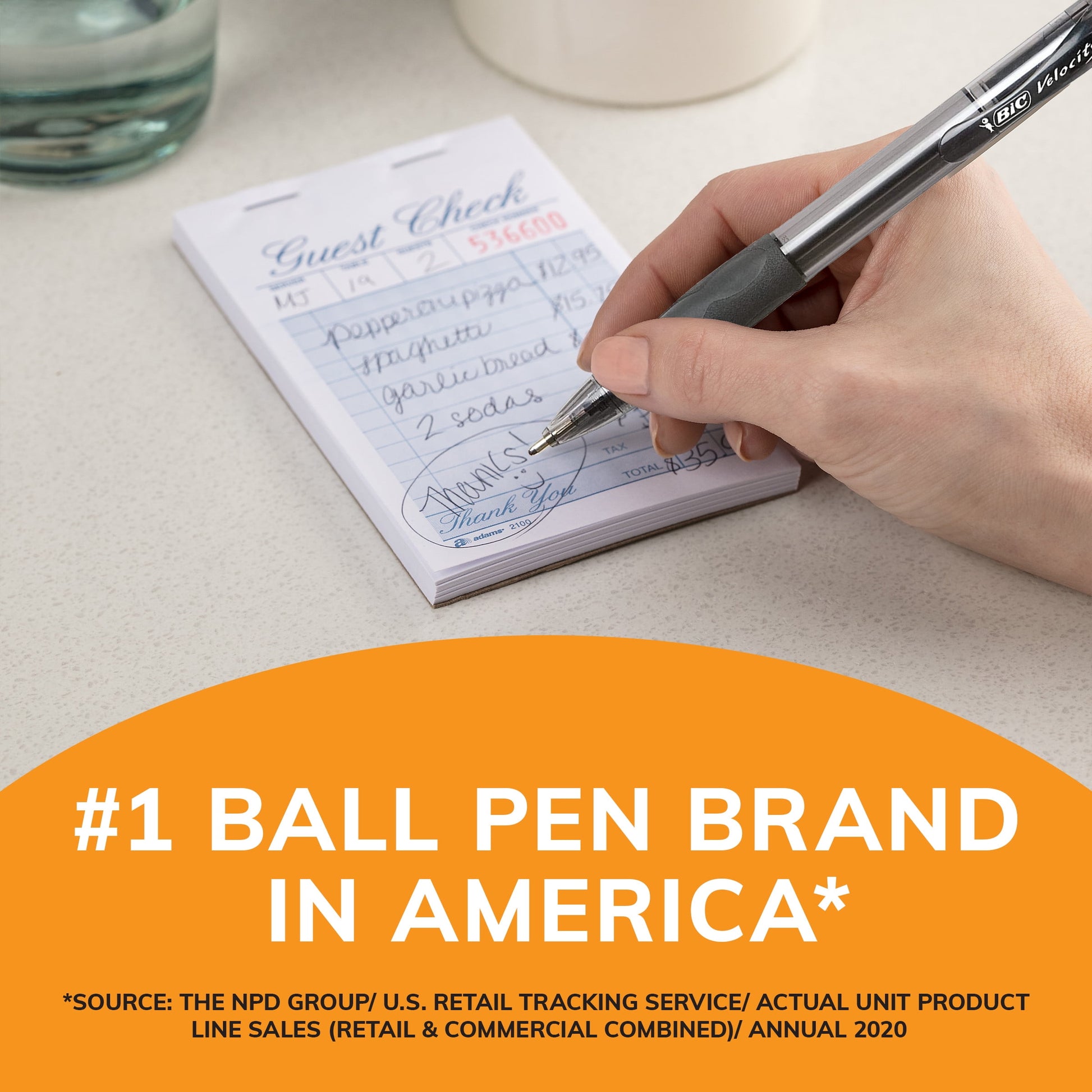 BIC Glide Retractable Ball Point Pen, Bold Point, 1.6mm, Blue Ink, 4 Count